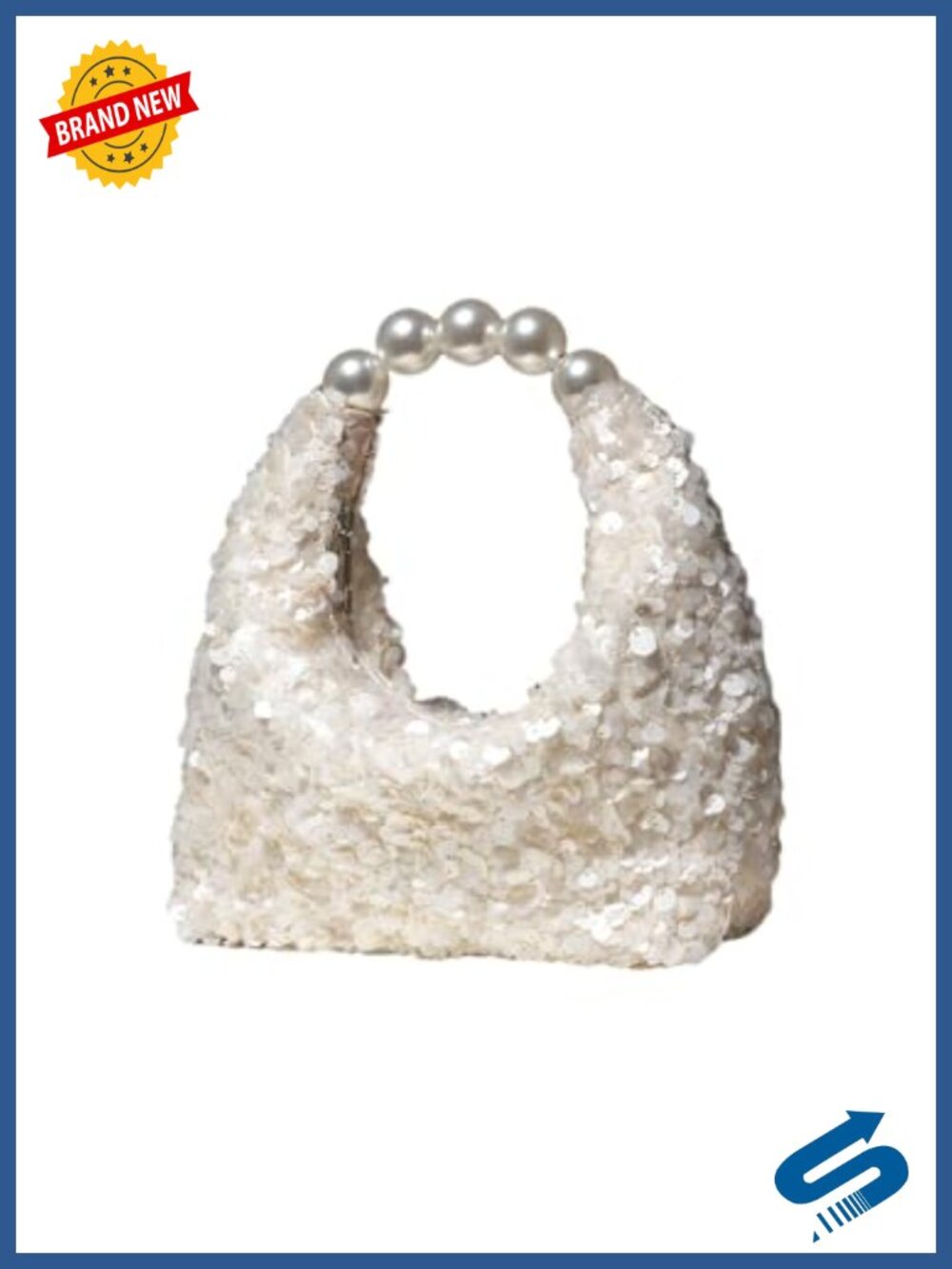 Pearl Beaded Clutch Purse Sequin Evening Bag Wedding Party Handbag